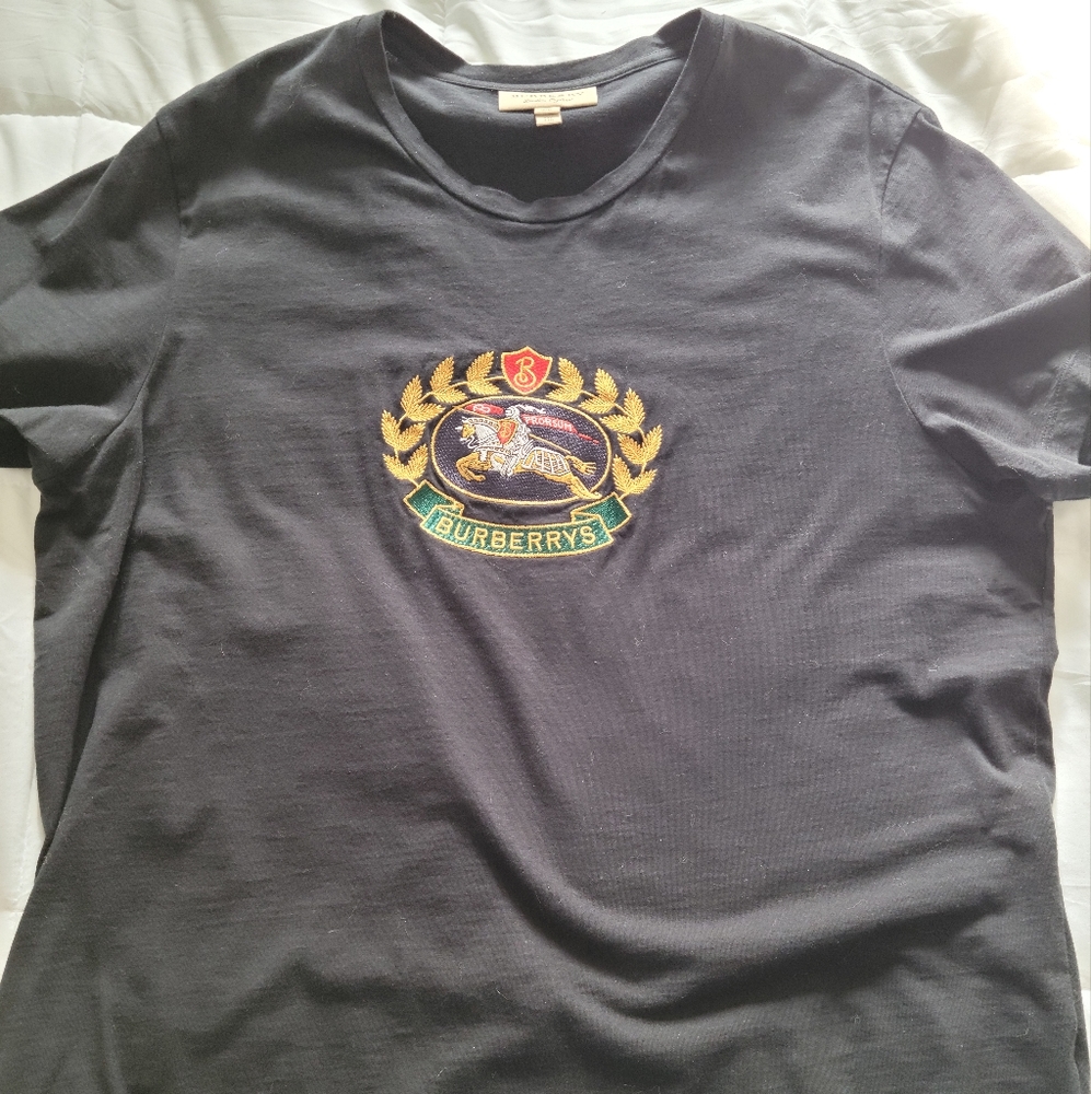 Burberry XXL black embroidered logo tee